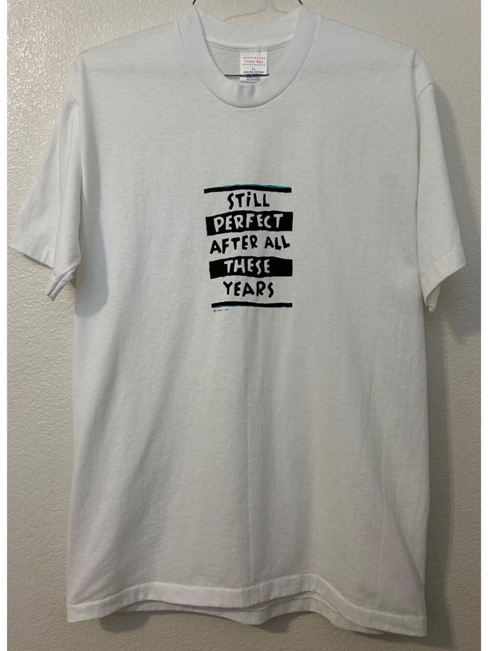 XL Vintage Graphic Single Stitch '90s Funny T-Shirt USA Streetwear Black White - Picture 2 of 8